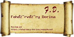 Fehérváry Dorina névjegykártya
